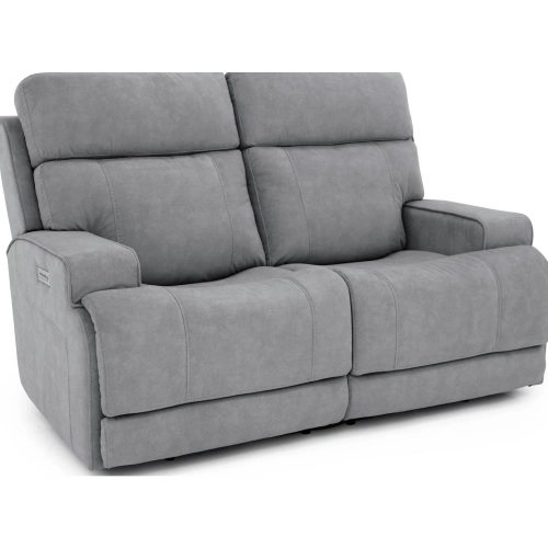 Ashbee Zero Gravity Loveseat w/ Power Recline, Head Rests & Footrest Ext in Dolphin Grey Fabric